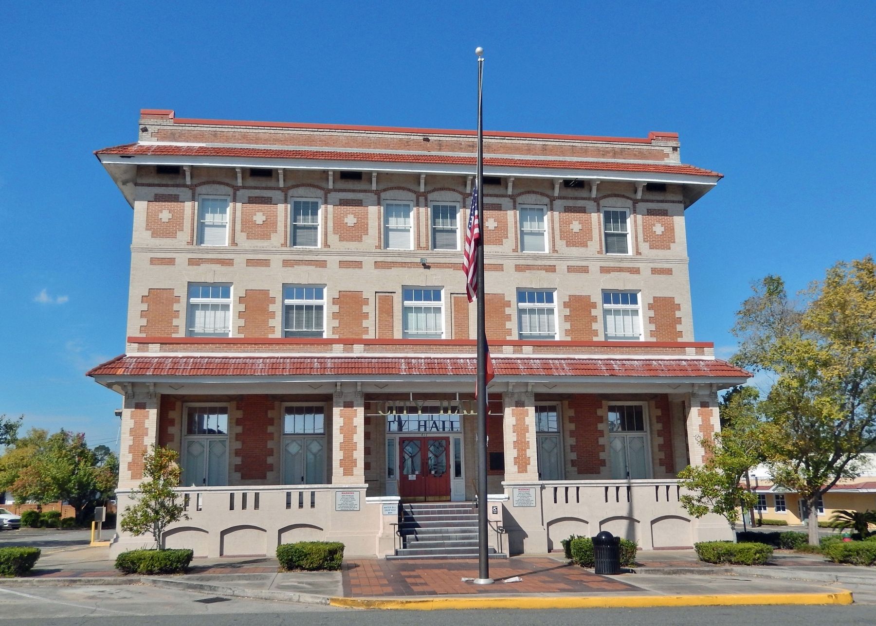Waycross City Hall (<i>east/front elevation</i>) image. Click for full size.