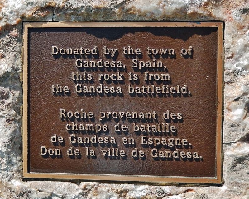 Rock Donated by the Town of Gandesa, Spain. Click for full size. Rock Donated by the Town of Gandesa, Spain image. Click for full size.