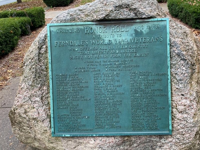 Ferndale World War I Memorial. Click for full size. Ferndale World War I Memorial image. Click for full size.
