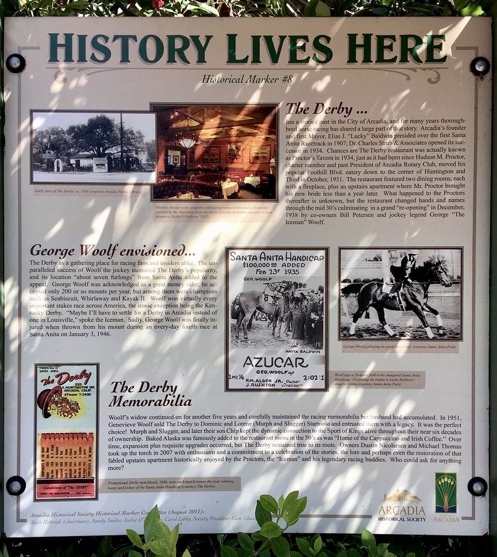 The Derby Restaurant Marker image. Click for full size.
