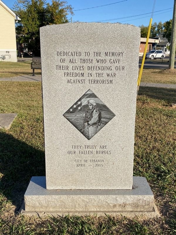 Memorial to Fallen Hereos in the War Against Terrorism Marker. Click for full size. Memorial to Fallen Hereos in the War Against Terrorism Marker image. Click for full size.