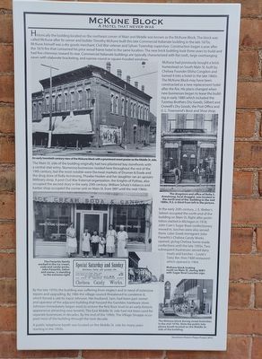 McKune Block: A Hotel That Never Was Marker. Click for full size. McKune Block: A Hotel That Never Was Marker image. Click for full size.