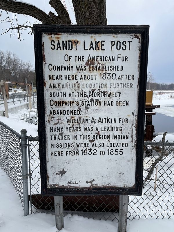 Sandy Lake Post Marker. Click for full size. Sandy Lake Post Marker image. Click for full size.