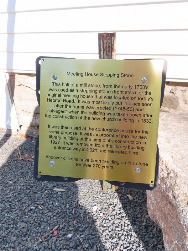 Meeting House Stepping Stone Marker. Click for full size. Meeting House Stepping Stone Marker image. Click for full size.