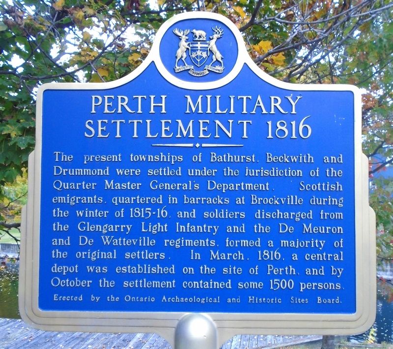 Perth Military Settlement 1816 Marker image. Click for full size.
