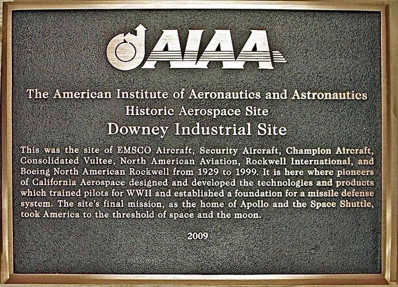 AIAA Plaque -- Now Missing image. Click for full size.