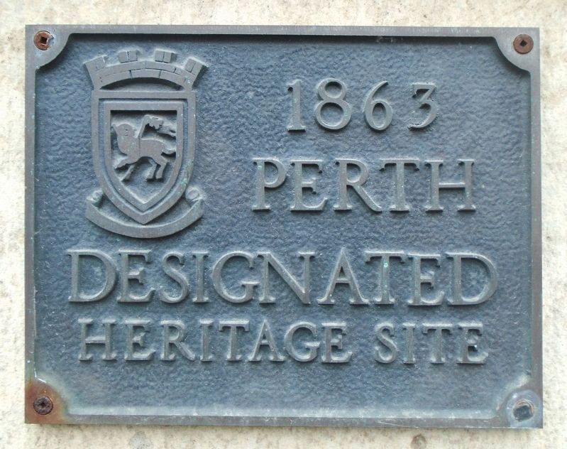 Perth Town Hall Designated Heritage Site Marker. Click for full size. Perth Town Hall Designated Heritage Site Marker image. Click for full size.