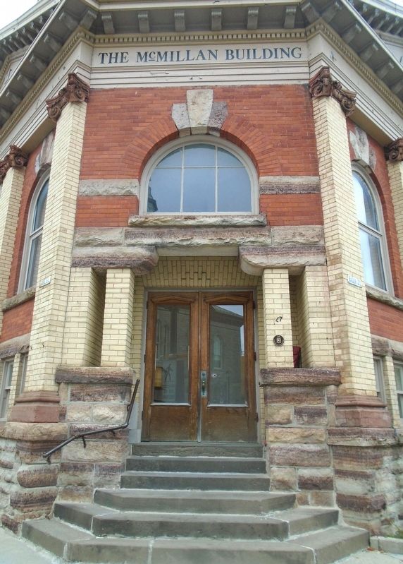 Carnegie Library (McMillan Building) Entrance and Marker. Click for full size. Carnegie Library (McMillan Building) Entrance and Marker image. Click for full size.
