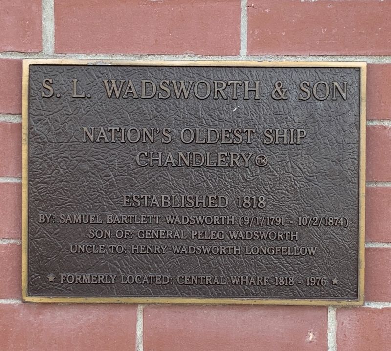 S. L. Wadsworth & Son Marker image. Click for full size.