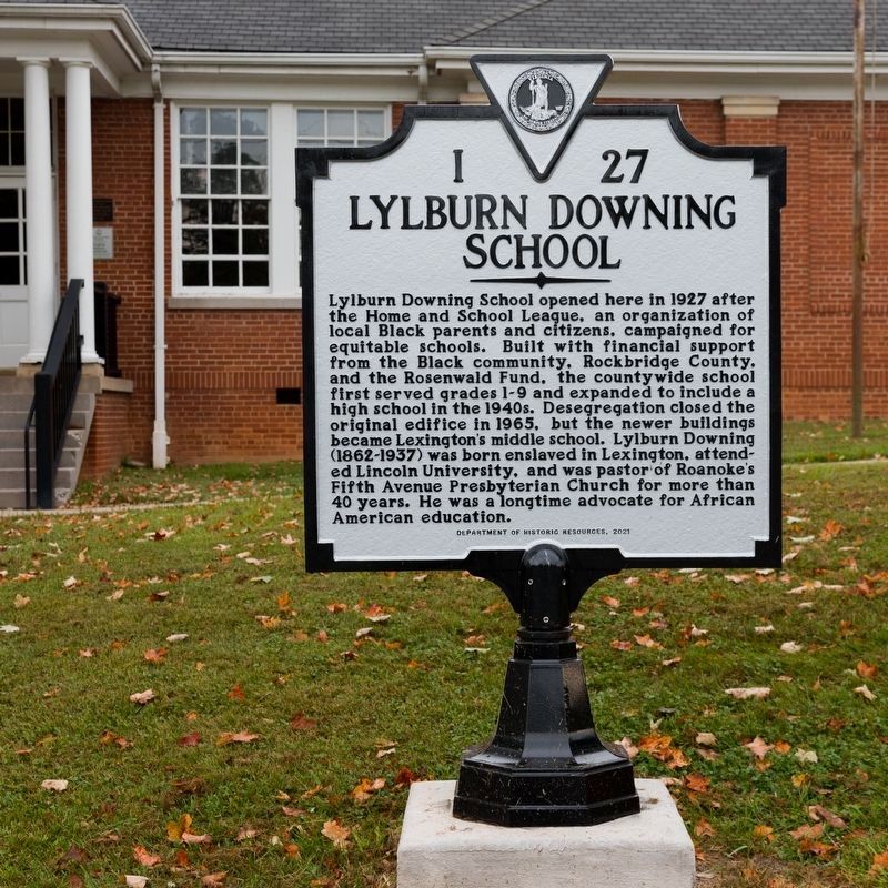 Lylburn Downing School Marker. Click for full size. Lylburn Downing School Marker image. Click for full size.