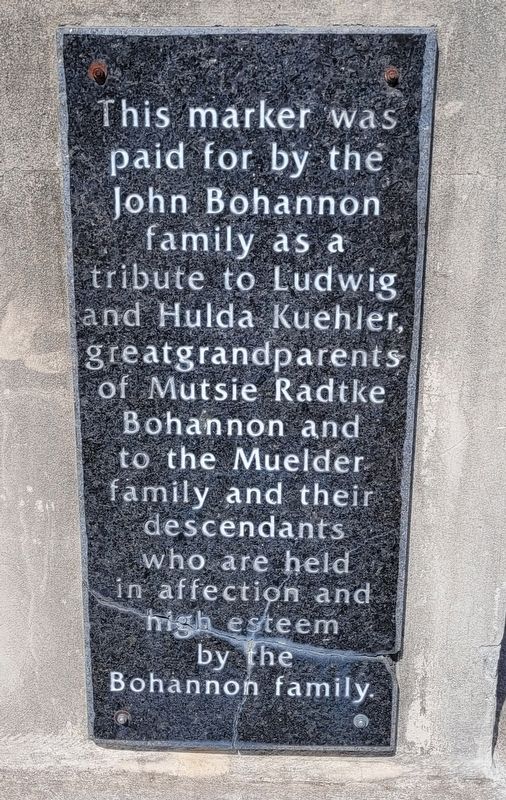 2nd Plaque - Site of Muelder Store Marker. Click for full size. 2nd Plaque - Site of Muelder Store Marker image. Click for full size.