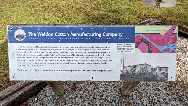 The Weldon Cotton Manufacturing Company Marker image. Click for full size.