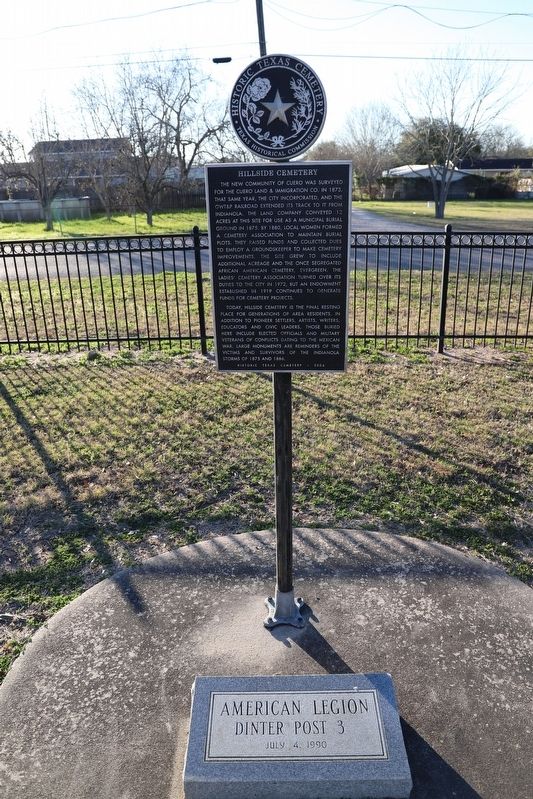 Hillside Cemetery Marker. Click for full size. Hillside Cemetery Marker image. Click for full size.