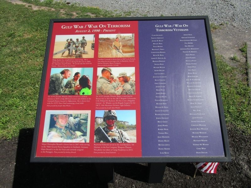 Gulf War/War on Terrorism Memorial. Click for full size. Gulf War/War on Terrorism Memorial image. Click for full size.