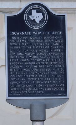 Incarnate Word College Marker image. Click for full size.
