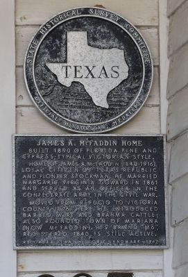 James A. McFaddin Home Marker image. Click for full size.