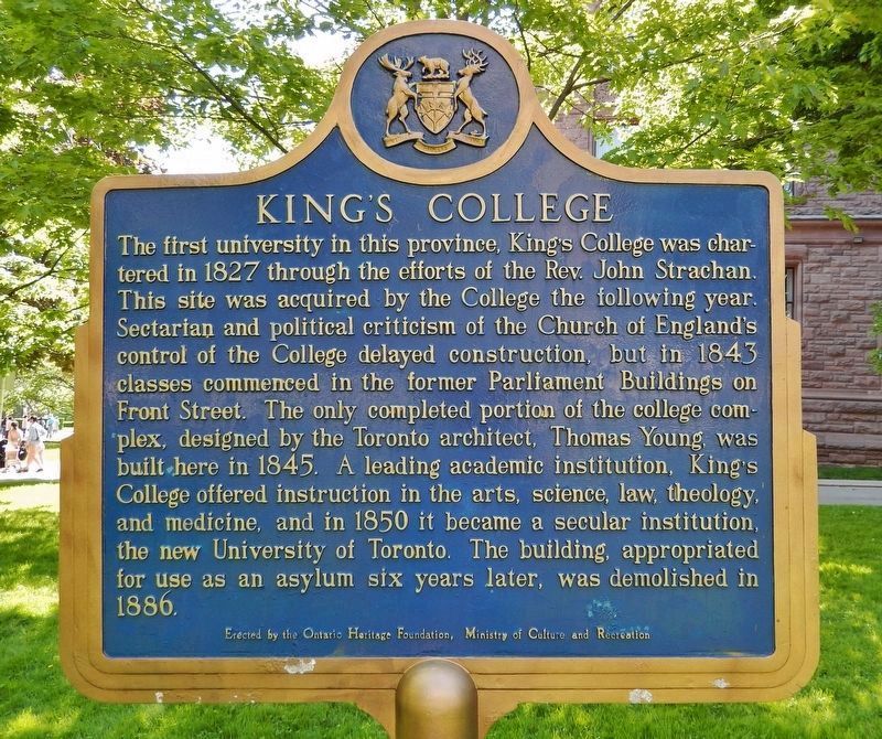 King's College Marker (<i>east side</i>). Click for full size. King's College Marker (<i>east side</i>) image. Click for full size.