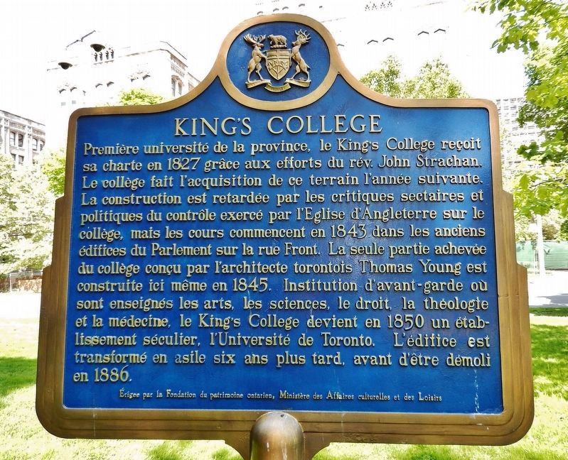 King's College Marker (<i>west side</i>). Click for full size. King's College Marker (<i>west side</i>) image. Click for full size.