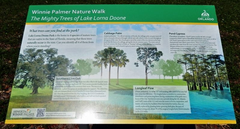 The Mighty Trees of Lake Lorna Doone Marker image. Click for full size.