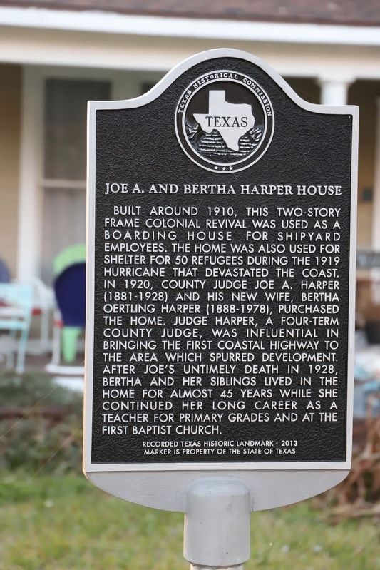 Joe A. and Bertha Harper House Marker image. Click for full size.