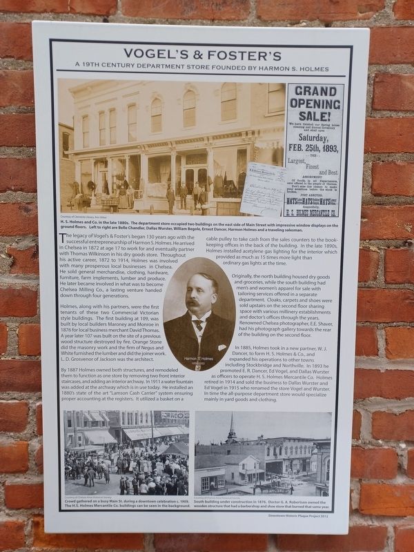 Vogel's & Foster's: A 19th Century Department Store Founded by Harmon S. Holmes Marker. Click for full size. Vogel's & Foster's: A 19th Century Department Store Founded by Harmon S. Holmes Marker image. Click for full size.