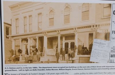 Vogel's & Foster's: A 19th Century Department Store Founded by Harmon S. Holmes Marker top left. Click for full size. Vogel's & Foster's: A 19th Century Department Store Founded by Harmon S. Holmes Marker top left image. Click for full size.