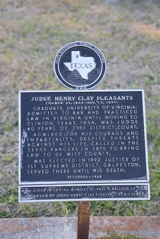 Judge Henry Clay Pleasants Marker image. Click for full size.