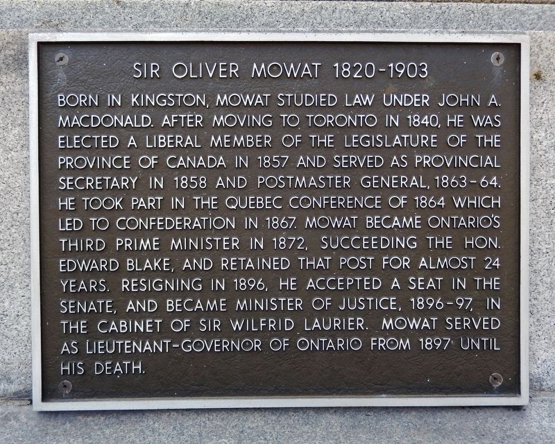 Sir Oliver Mowat Marker image. Click for full size.