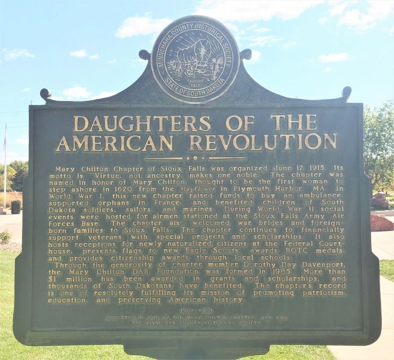 Daughters of the American Revolution Marker <i>(Side two)</i> image. Click for full size.