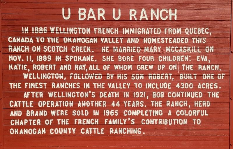 U Bar U Ranch Marker image. Click for full size.