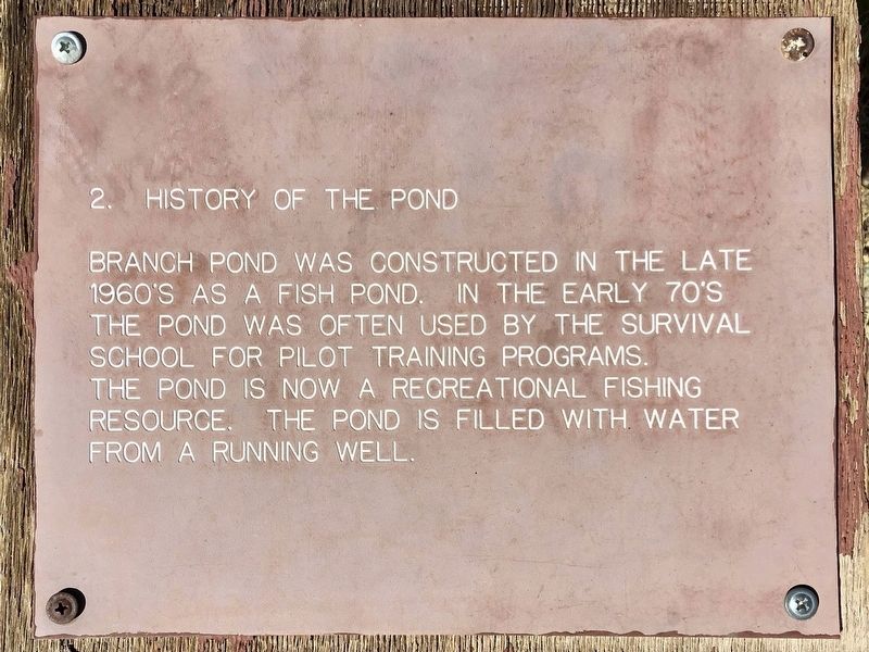 Branch Pond Marker. Click for full size. Branch Pond Marker image. Click for full size.