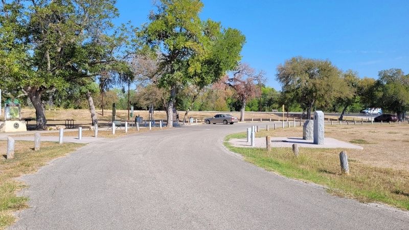 The view of the Site of the Camp of Stephen F. Austin Marker from the park image. Click for full size.