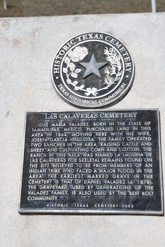 Las Calaveras Cemetery Marker image. Click for full size.