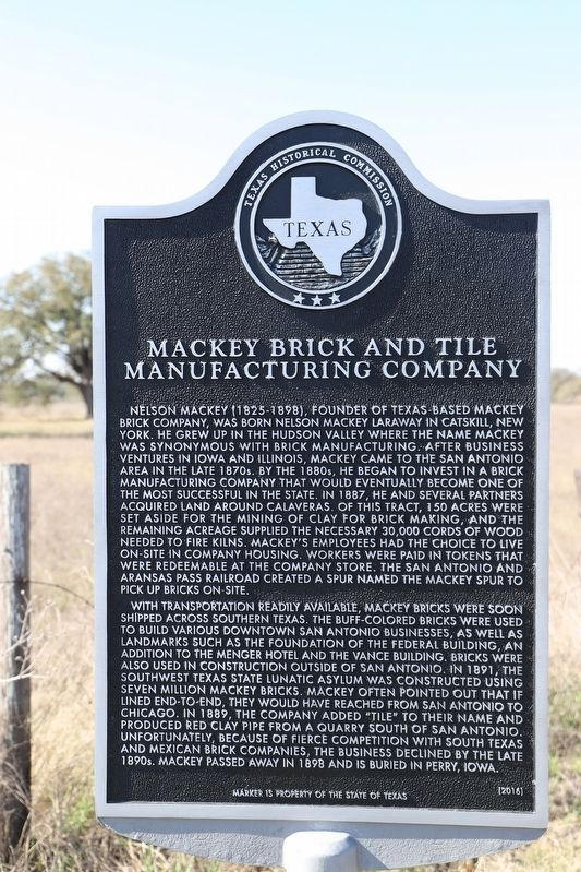 Mackey Brick and Tile Manufacturing Company Marker image. Click for full size.