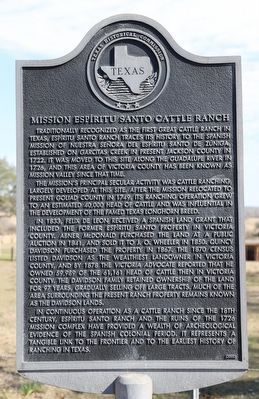 Mission Espritu Santo Cattle Ranch Marker image. Click for full size.