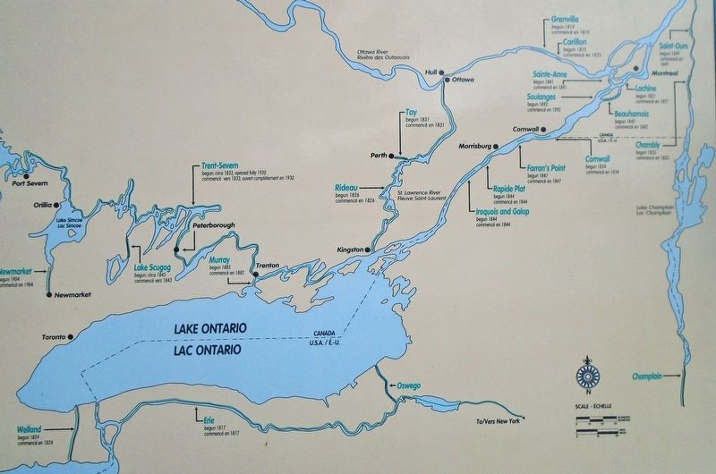 <i>Canal Fever / la Fivre des canaux du Canada</i> Map on Marker image. Click for full size.