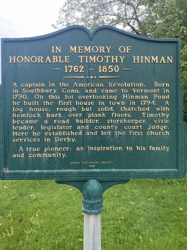 In Memory of Honorable Timothy Hinman Marker image. Click for full size.