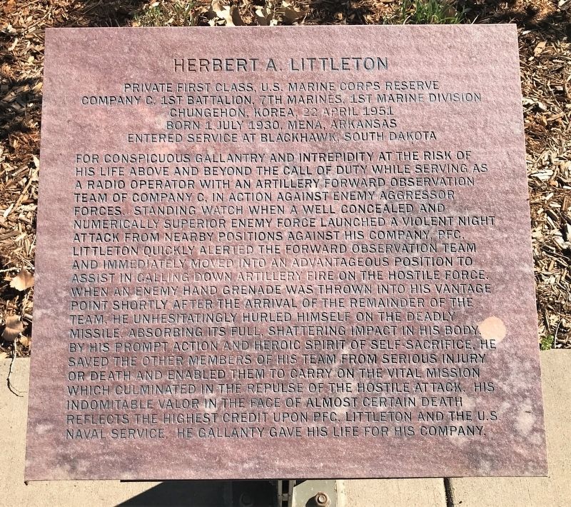 Herbert A. Littleton Marker image. Click for full size.