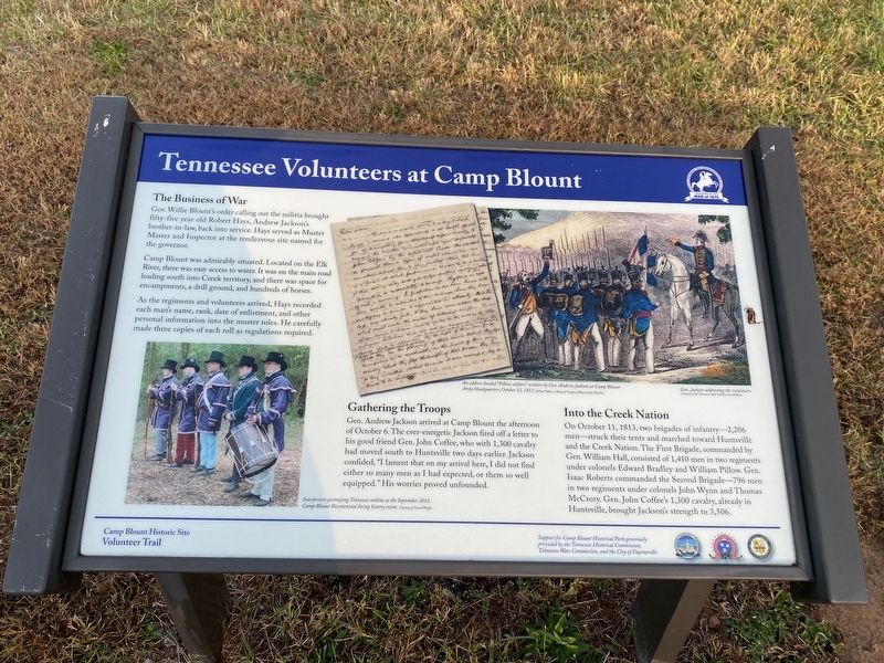 Tennessee Volunteers at Camp Blount Marker image. Click for full size.