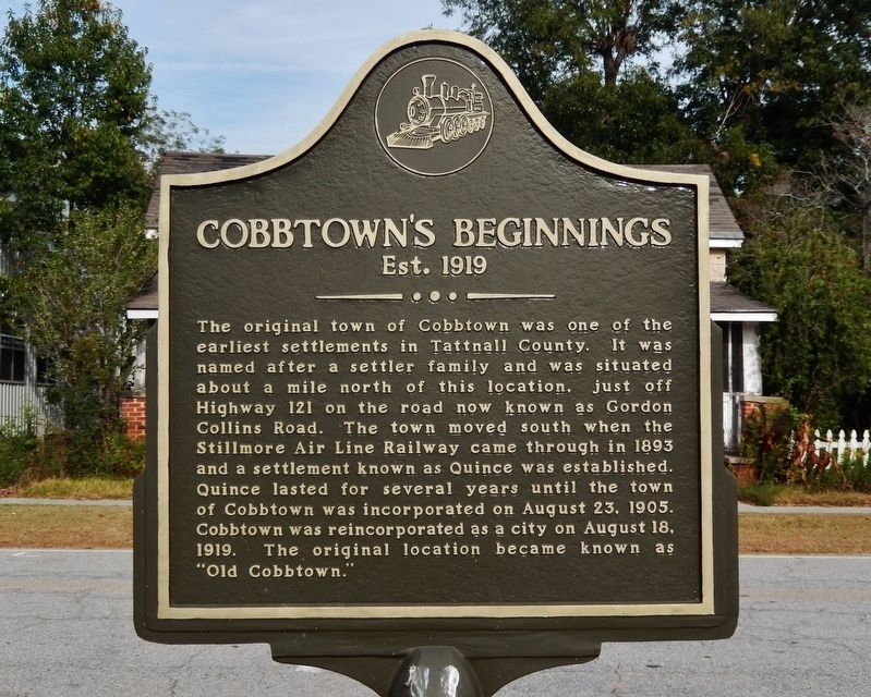 Cobbtown's Beginnings Marker image. Click for full size.