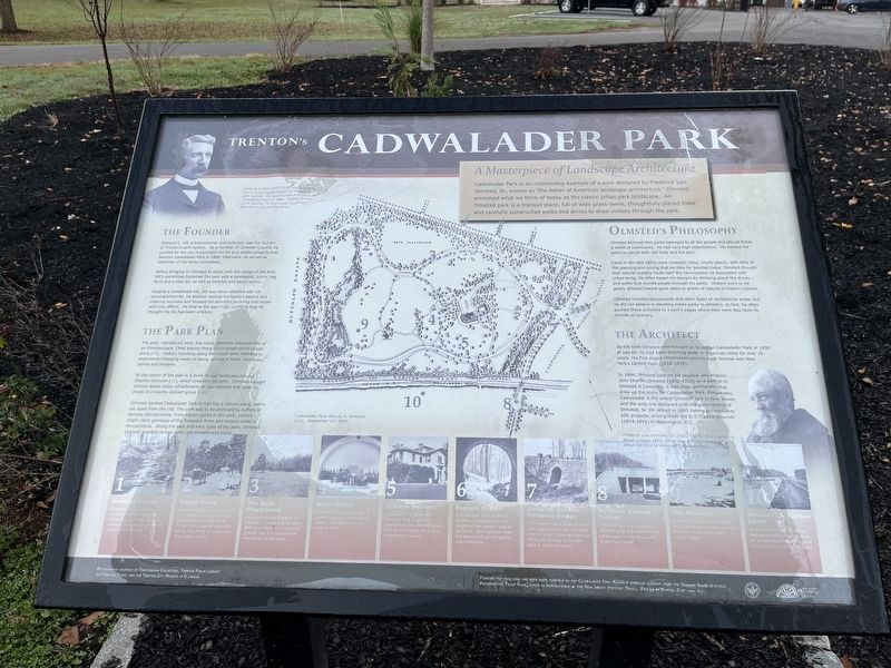 Trenton's Cadwalader Park Marker image. Click for full size.