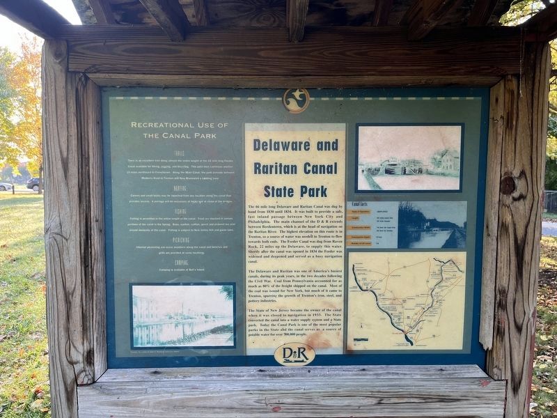 Delaware and Raritan Canal State Park side of the marker image. Click for full size.