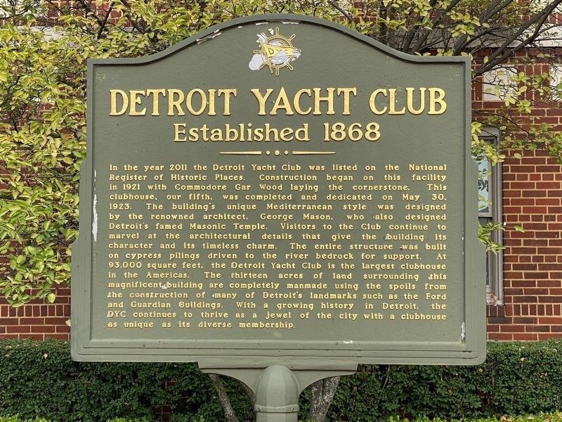 Detroit Yacht Club Marker image. Click for full size.