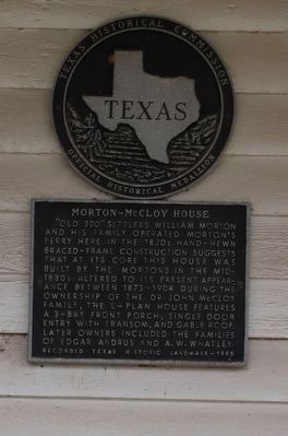 Morton-McCloy House Marker image. Click for full size.