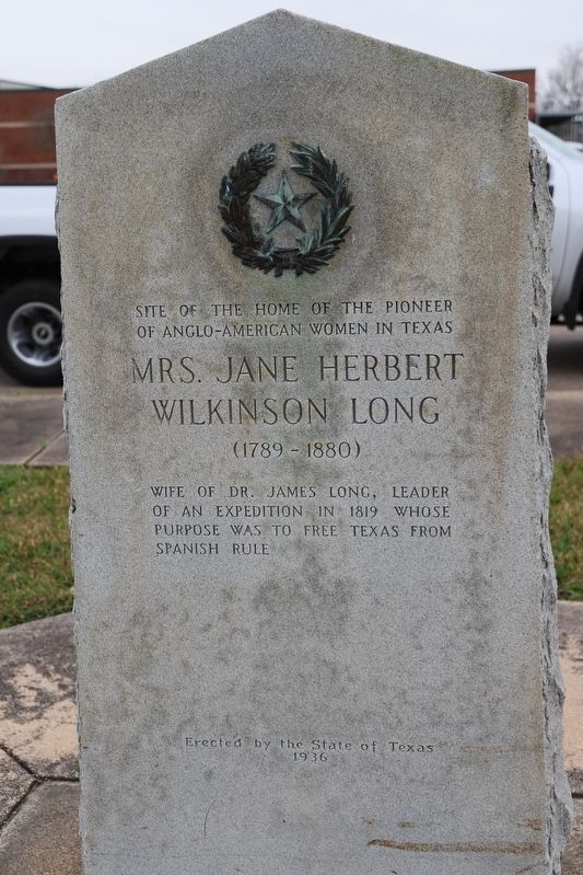 Mrs. Jane Herbert Wilkinson Long Marker image. Click for full size.