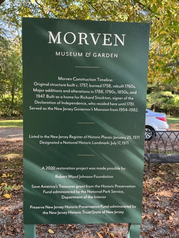 Morven Museum & Garden side of the marker image. Click for full size.