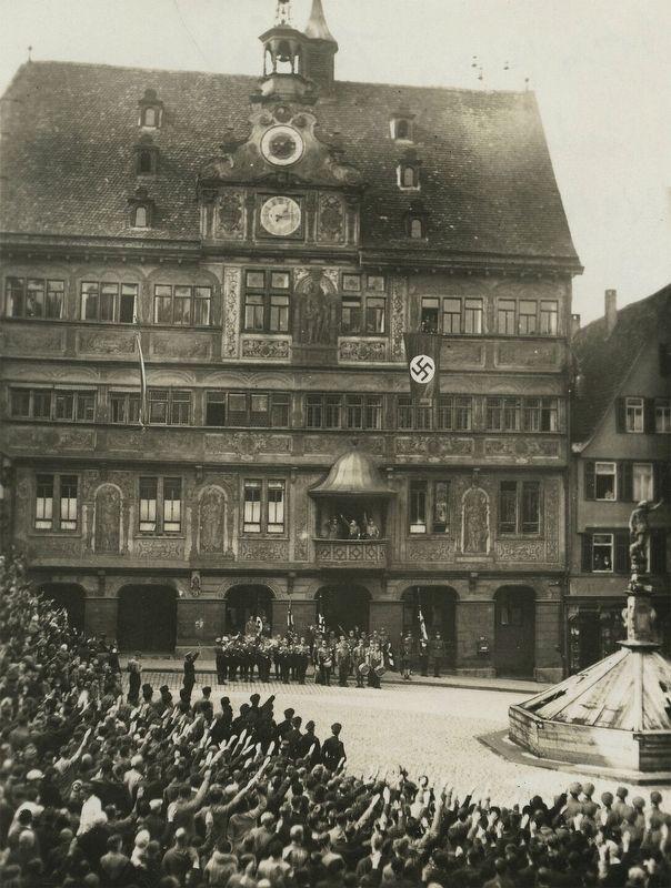 Marker inset: Swastika Flag on City Hall. Click for full size. Marker inset: Swastika Flag on City Hall image. Click for full size.