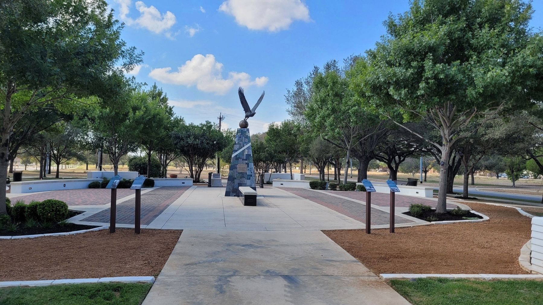 The view of the Sidney J. Brooks Memorial from Hanger 9. Click for full size. The view of the Sidney J. Brooks Memorial from Hanger 9 image. Click for full size.