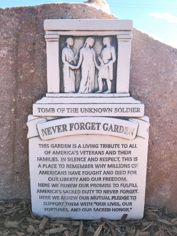 Never Forget Garden Marker image. Click for full size.