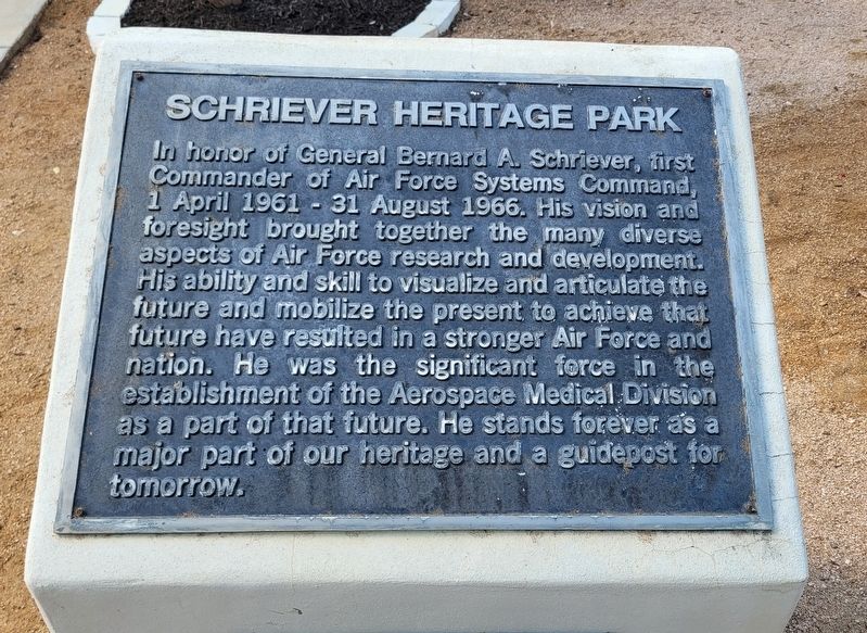 Schriever Heritage Park Marker. Click for full size. Schriever Heritage Park Marker image. Click for full size.
